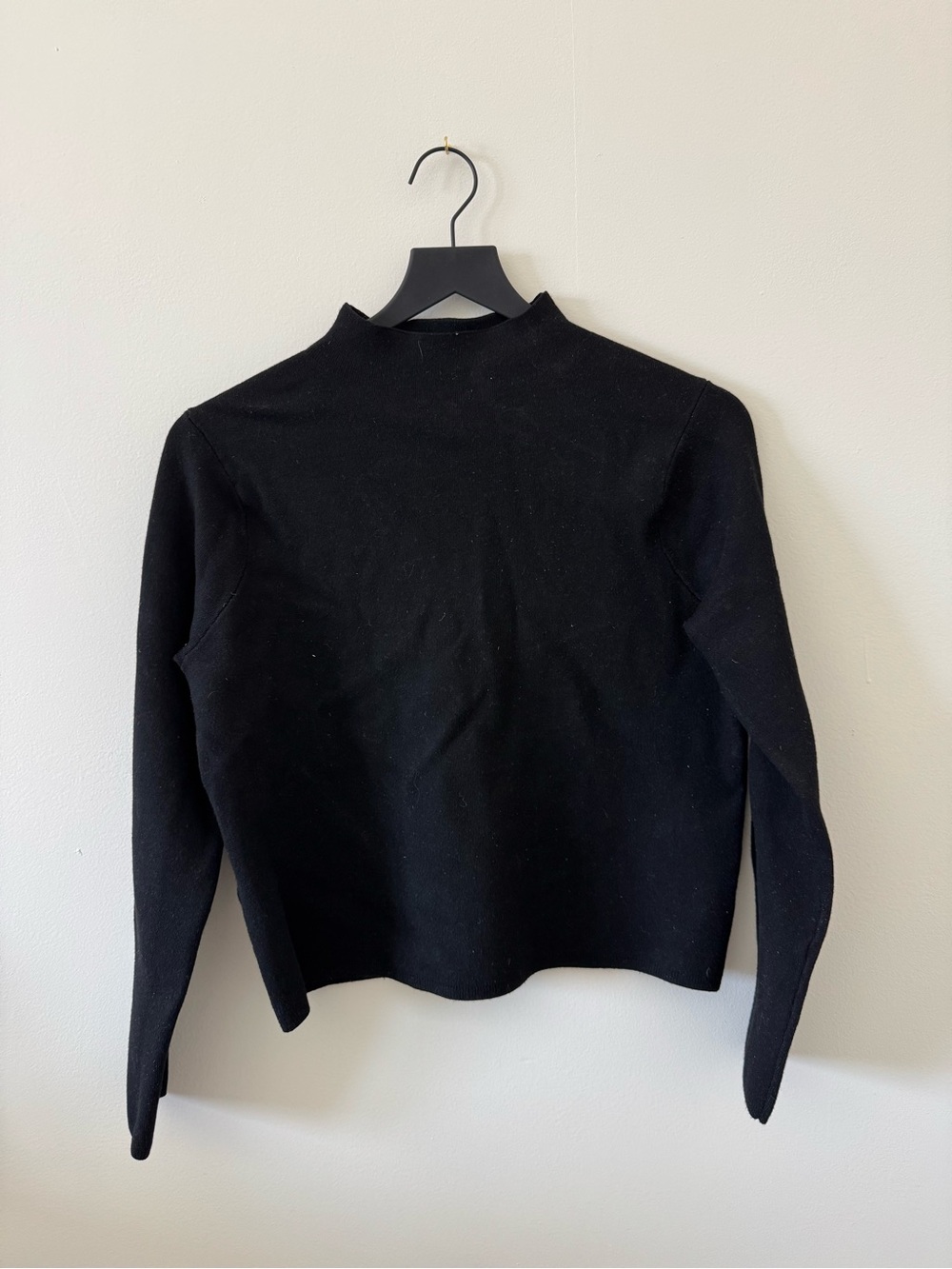 Mango Black Ribbed Mock Neck Sweater